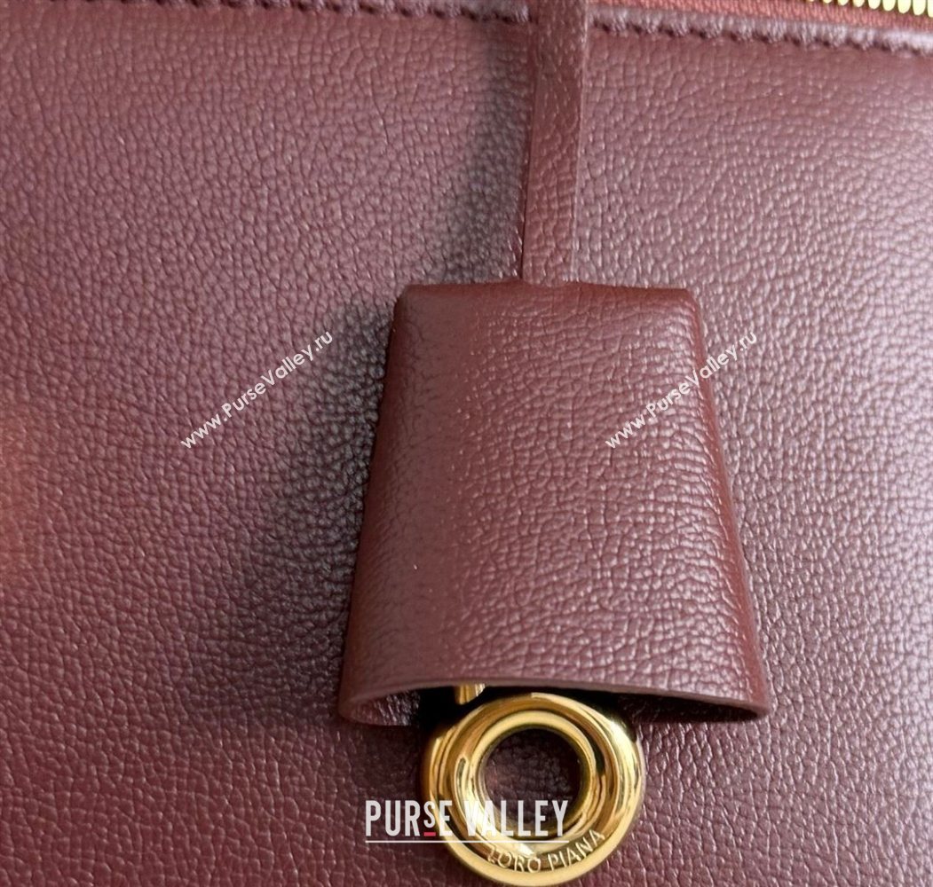 Loro Piana LP Extra Pocket Pouch L27 in Grained Calfskin Ormosia 2025 (YY-250625073)