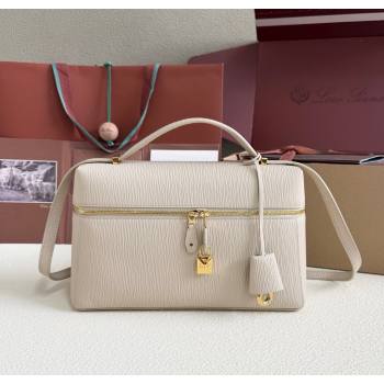 Loro Piana LP Extra Pocket Pouch L27 in Waved Calfskin Light Beige 2025 (YY-250625075)
