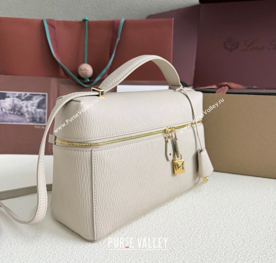 Loro Piana LP Extra Pocket Pouch L27 in Waved Calfskin Light Beige 2025 (YY-250625075)
