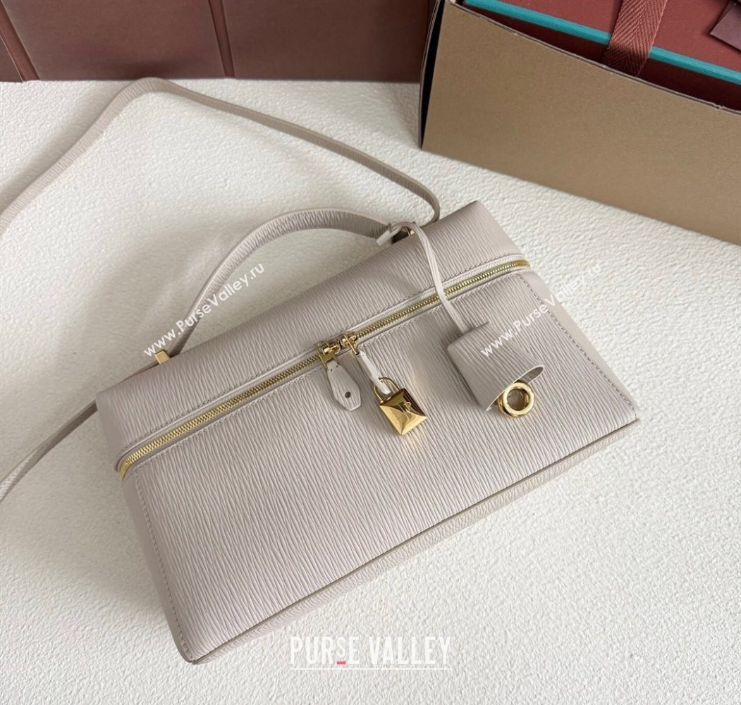 Loro Piana LP Extra Pocket Pouch L27 in Waved Calfskin Light Beige 2025 (YY-250625075)