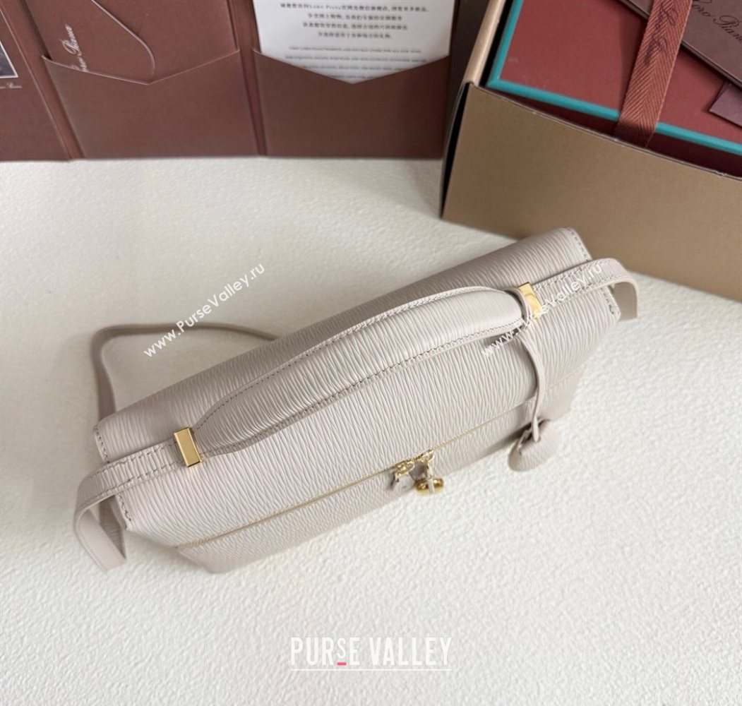 Loro Piana LP Extra Pocket Pouch L27 in Waved Calfskin Light Beige 2025 (YY-250625075)
