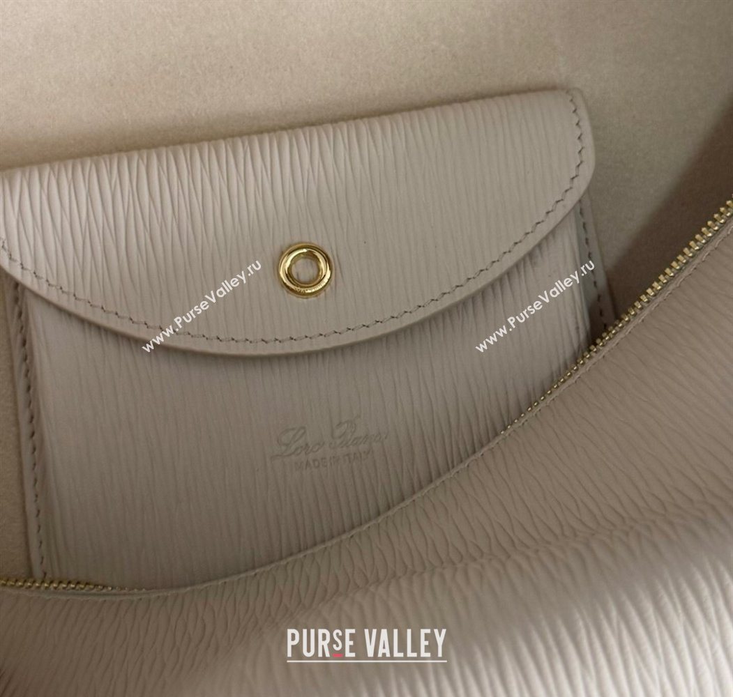 Loro Piana LP Extra Pocket Pouch L27 in Waved Calfskin Light Beige 2025 (YY-250625075)