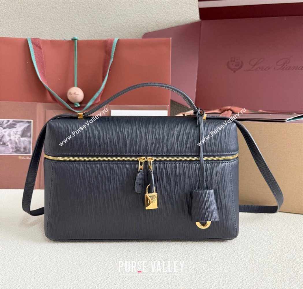 Loro Piana LP Extra Pocket Pouch L27 in Waved Calfskin Blue 2025 (YY-250625076)