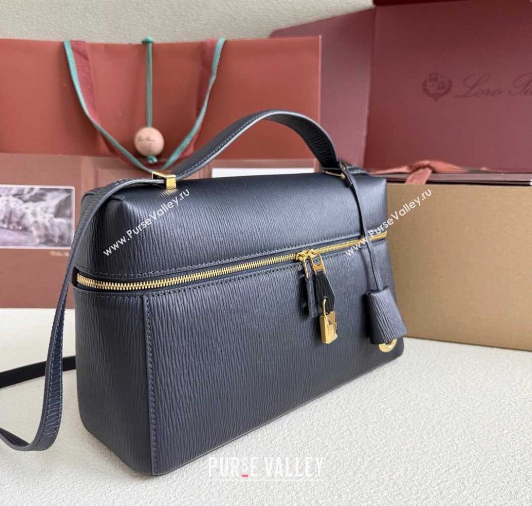 Loro Piana LP Extra Pocket Pouch L27 in Waved Calfskin Blue 2025 (YY-250625076)