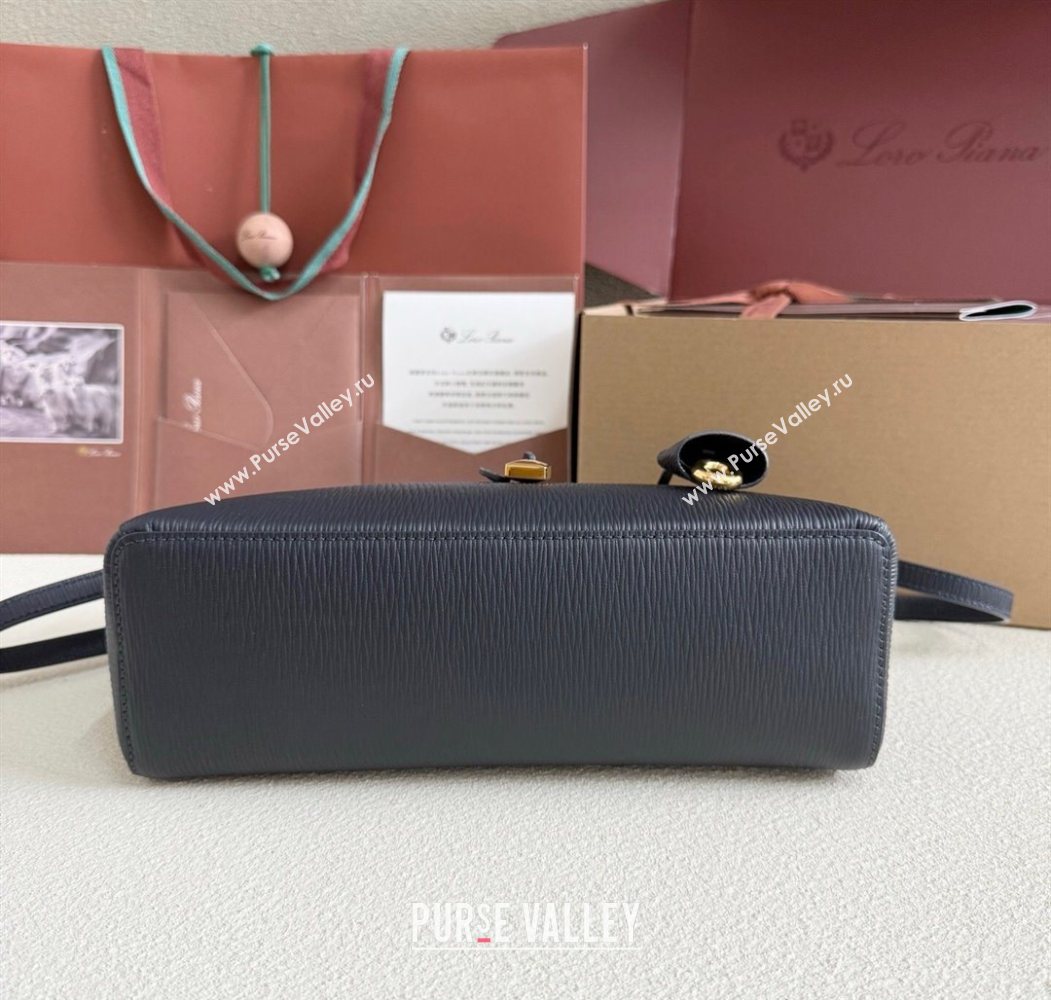 Loro Piana LP Extra Pocket Pouch L27 in Waved Calfskin Blue 2025 (YY-250625076)