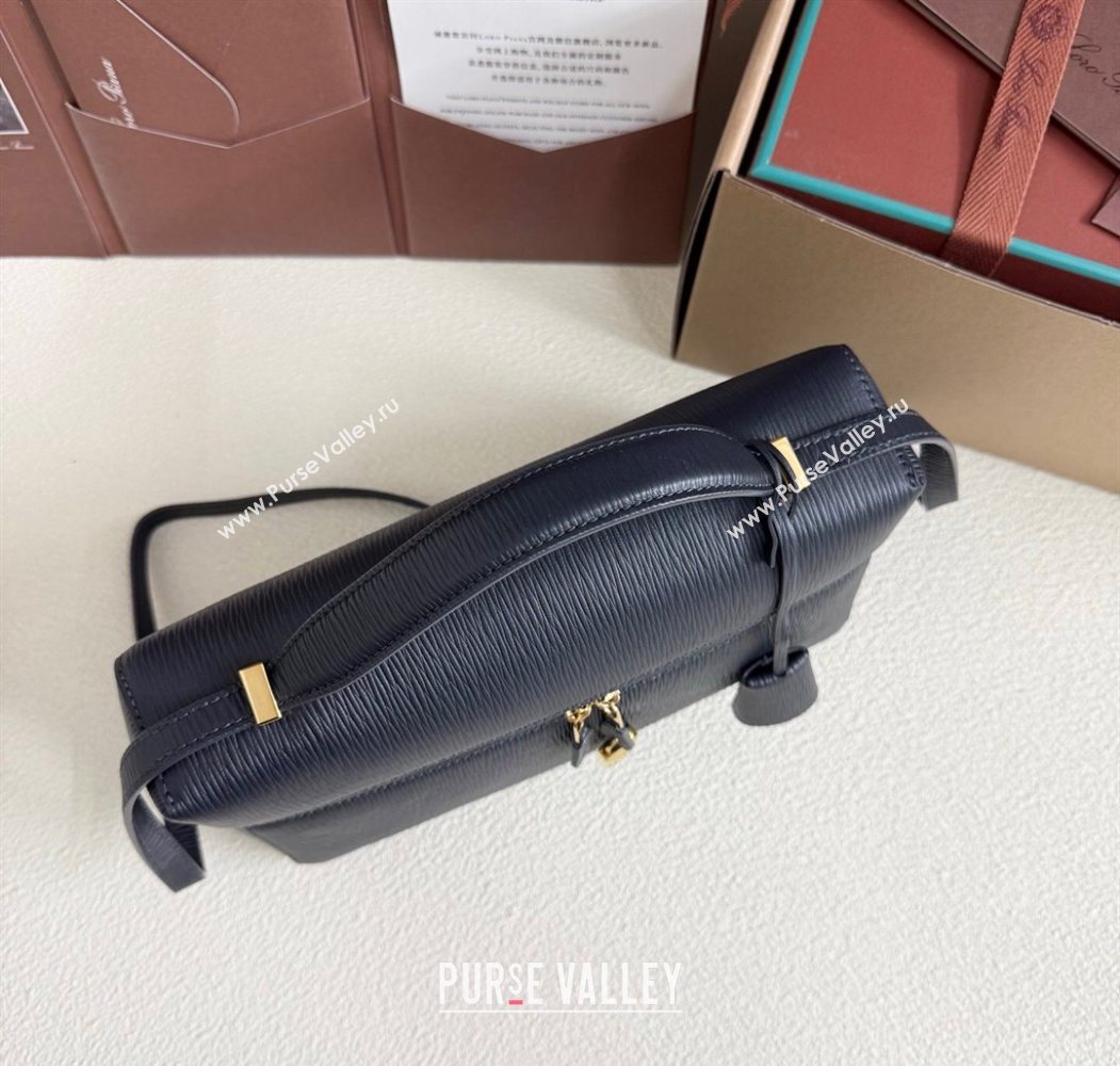 Loro Piana LP Extra Pocket Pouch L27 in Waved Calfskin Blue 2025 (YY-250625076)