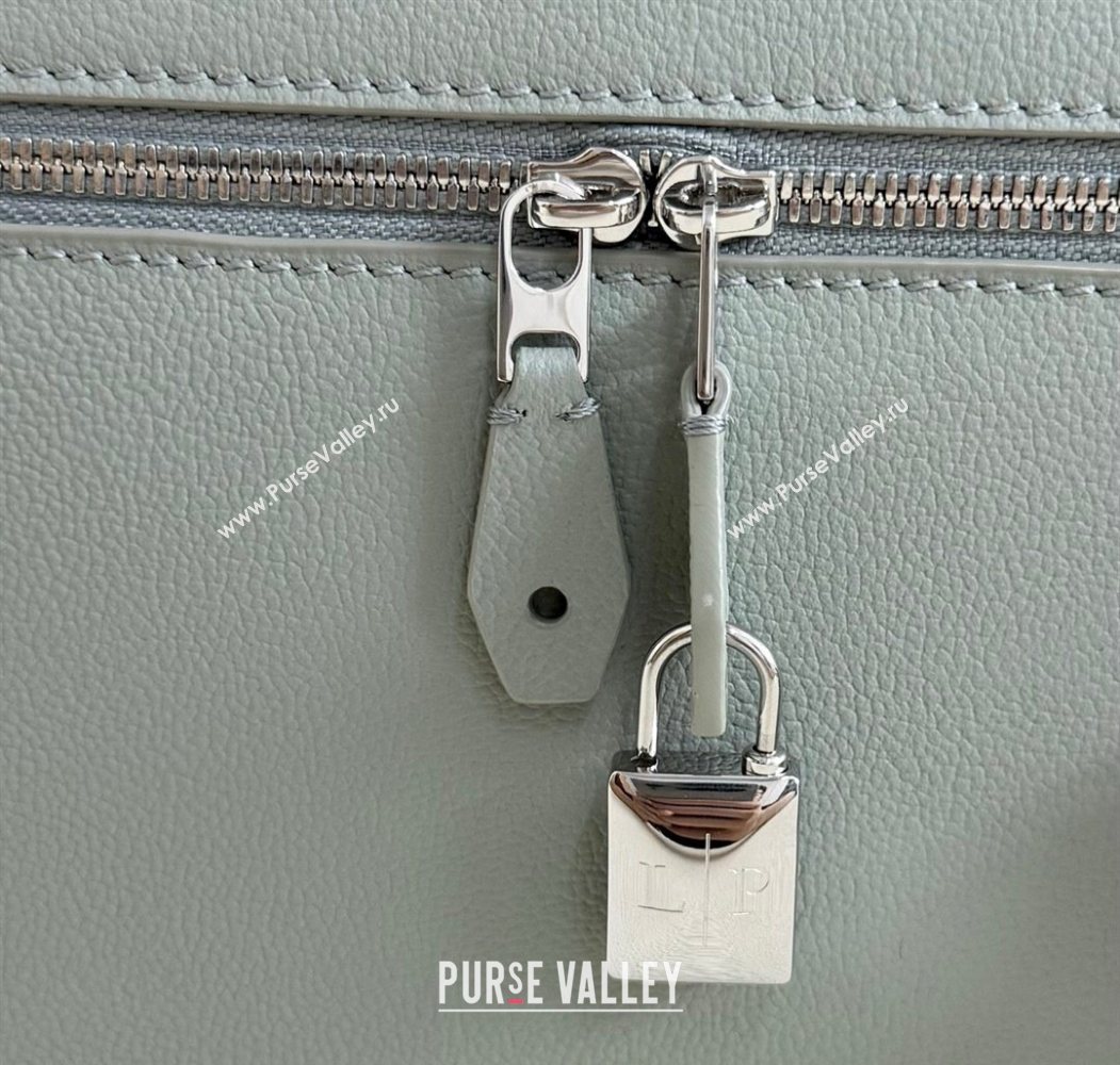 Loro Piana LP Extra Pocket Pouch L27 in Palm-Grained Calfskin Eucalyptus 2025 (YY-250625079)