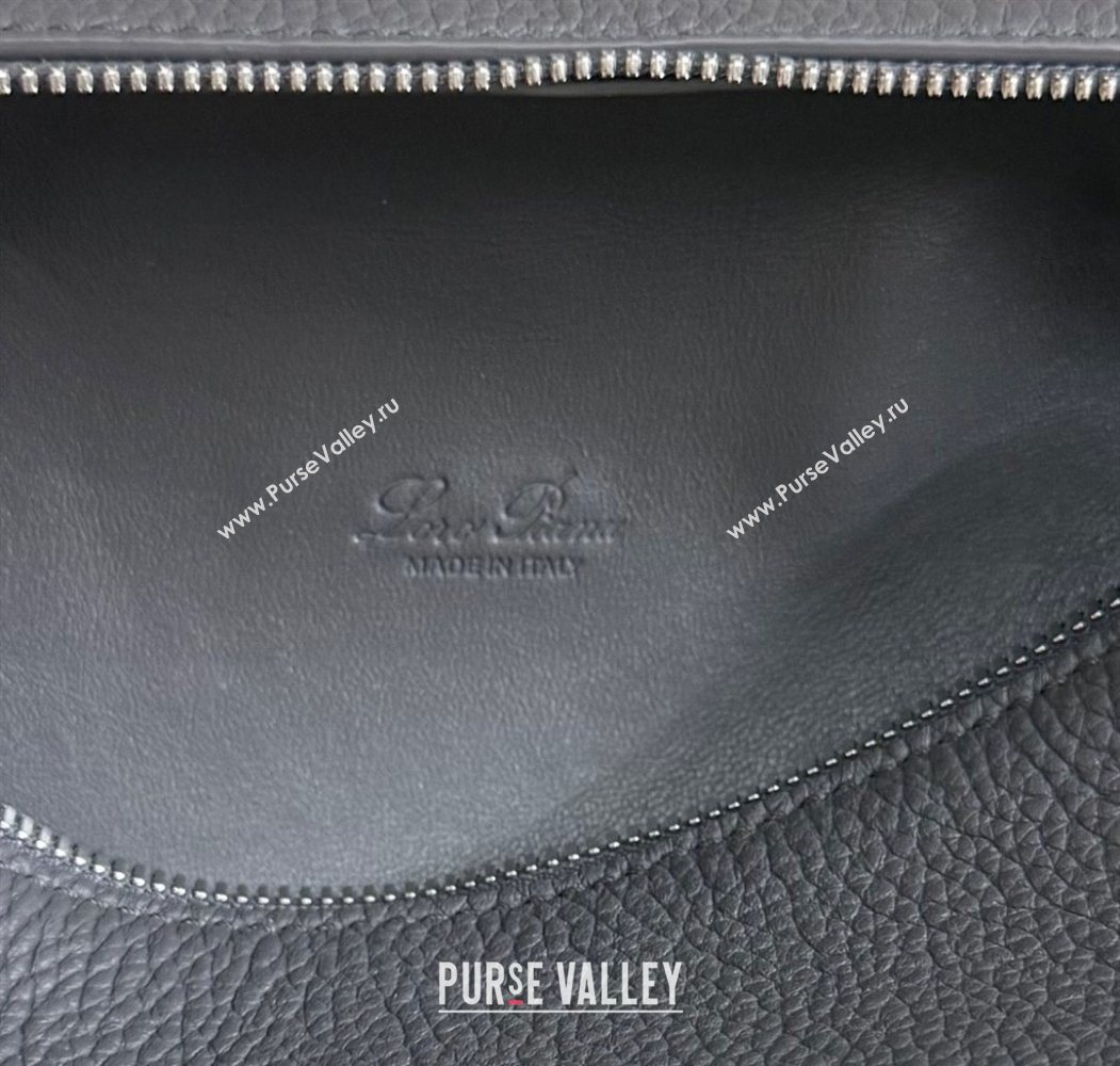 Loro Piana LP Extra Pocket Pouch L19 in Grained Calfskin Dark Grey 2025 (YY-250625043)