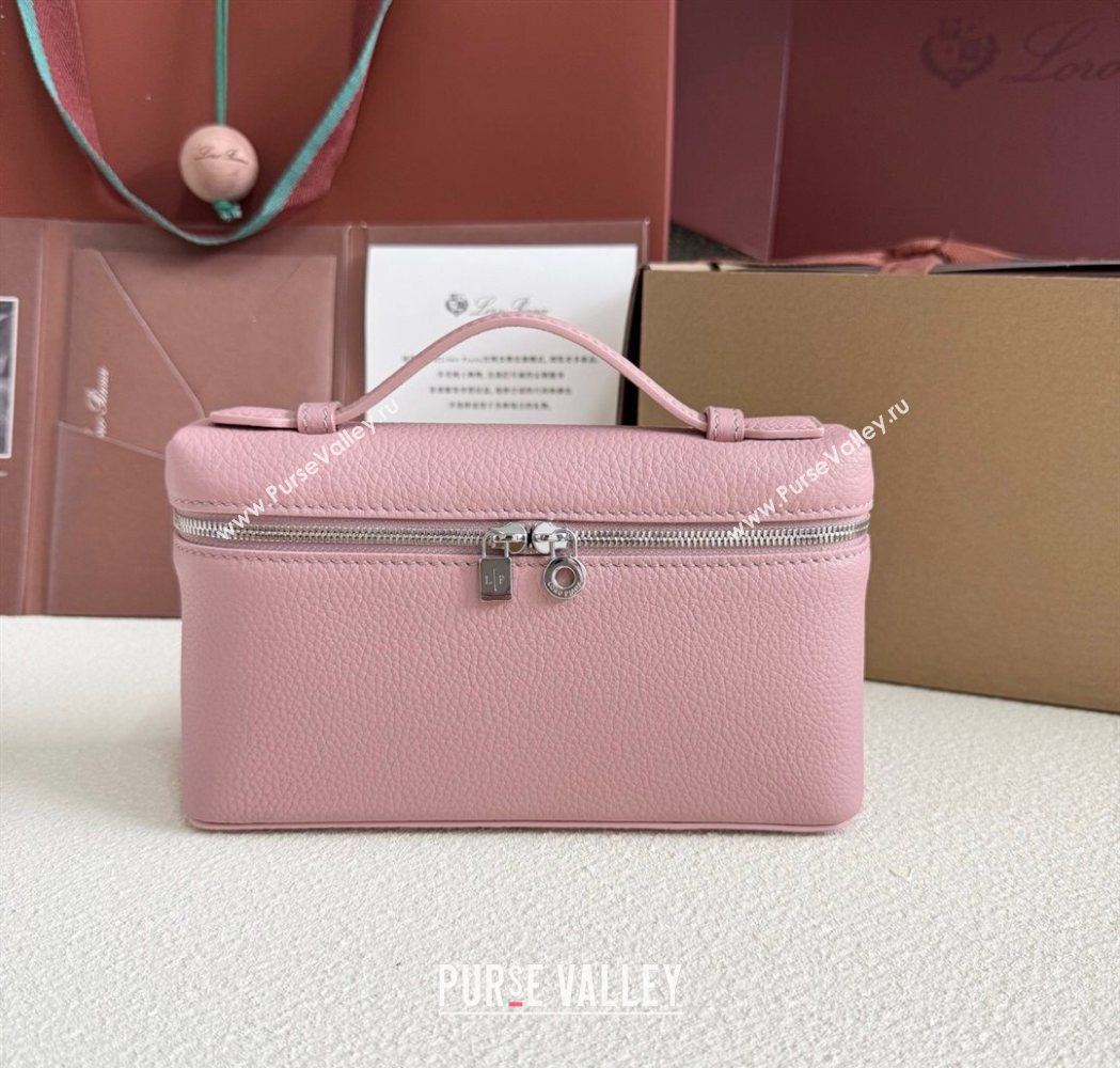 Loro Piana LP Extra Pocket Pouch L19 in Grained Calfskin Stoneware Pink 2025 (YY-250625044)