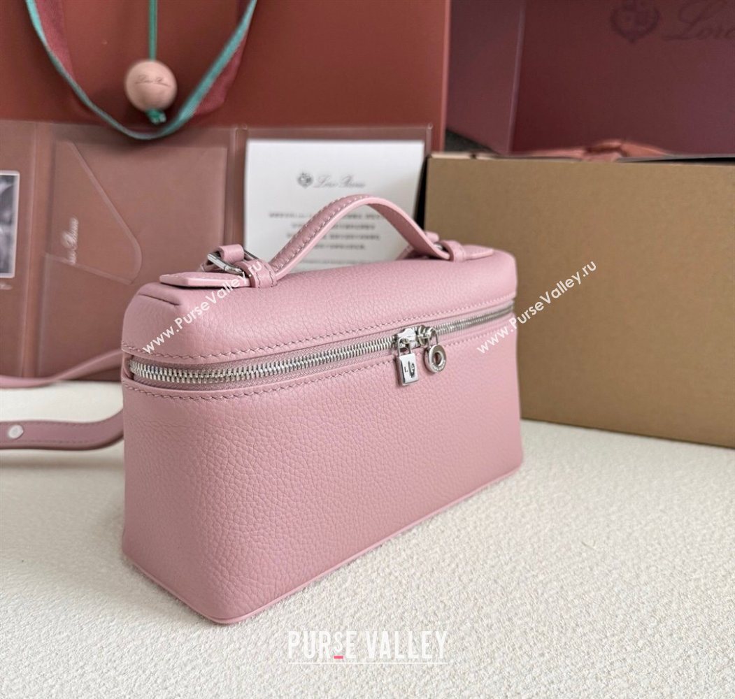 Loro Piana LP Extra Pocket Pouch L19 in Grained Calfskin Stoneware Pink 2025 (YY-250625044)