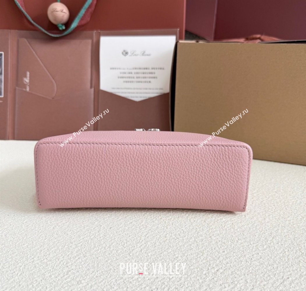 Loro Piana LP Extra Pocket Pouch L19 in Grained Calfskin Stoneware Pink 2025 (YY-250625044)