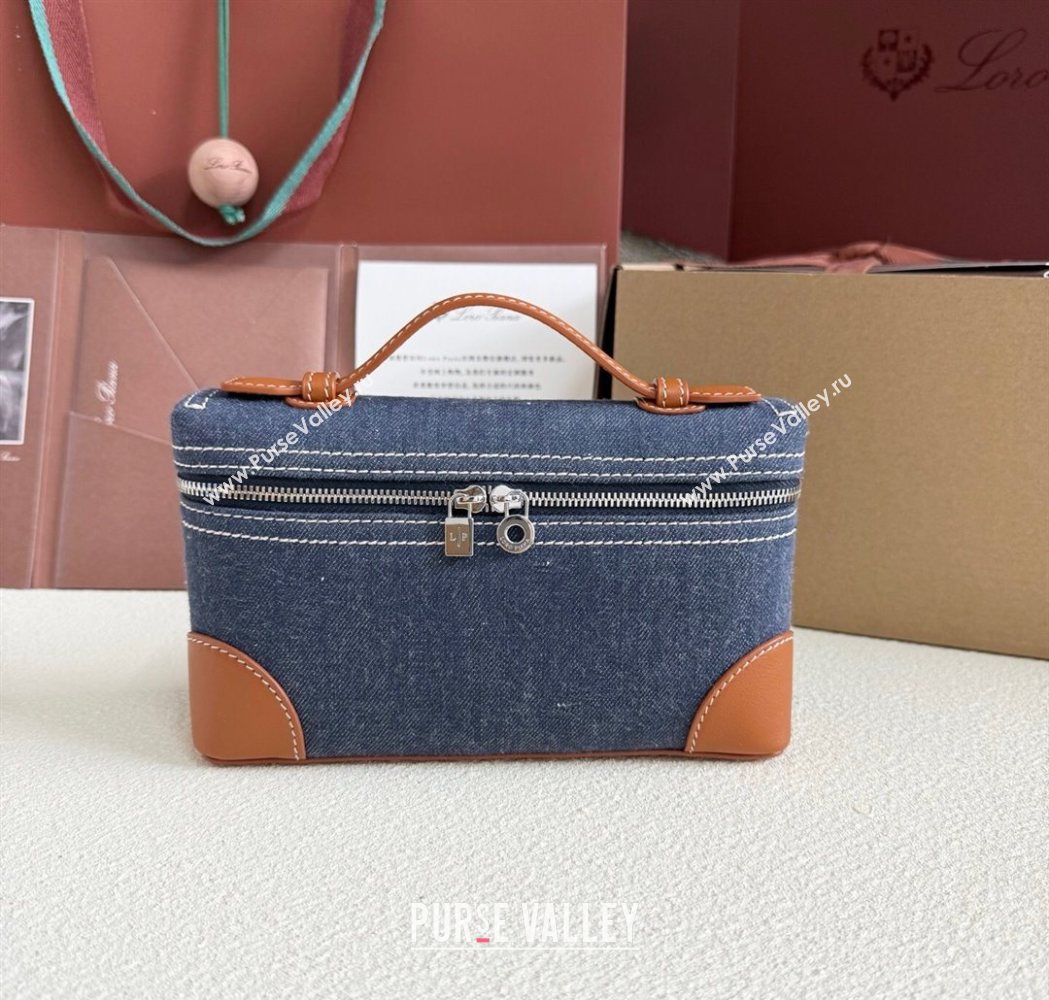 Loro Piana LP Extra Pocket Pouch L19 in Blue Denim 2025 (YY-250625047)