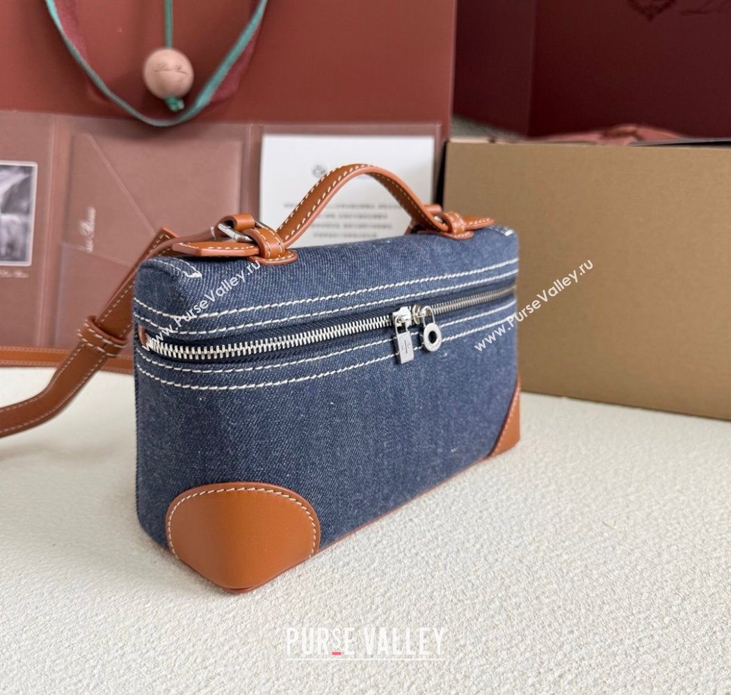 Loro Piana LP Extra Pocket Pouch L19 in Blue Denim 2025 (YY-250625047)