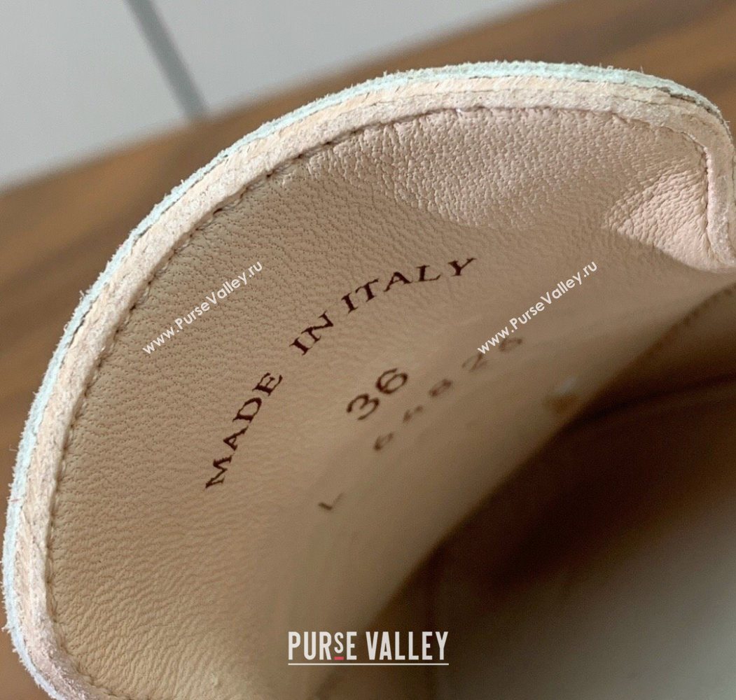 Loro Piana Charms Walk Babouche Loafer Mules in Suede and Crocodile-Like Leaher Inserts Light Apricot 2025 (HH-250708013)