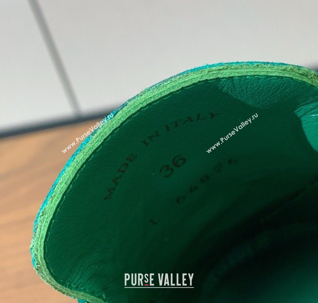 Loro Piana Charms Walk Babouche Loafer Mules in Suede and Crocodile-Like Leaher Inserts Dark Green 2025 (HH-250708014)