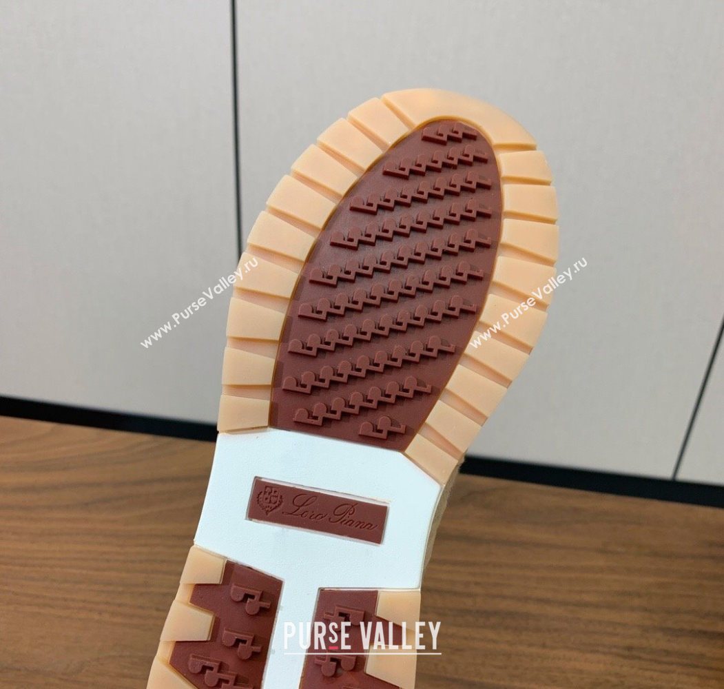 Loro Piana 360 LP Lady Flexy Walk Sneakers in Knit and Suede Light Beige 2025 (HH-250708003)