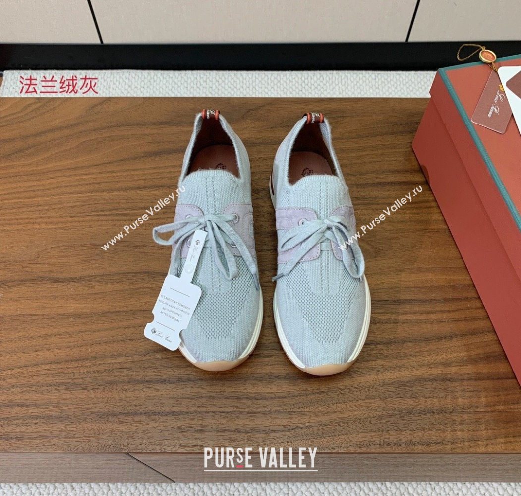 Loro Piana 360 LP Lady Flexy Walk Sneakers in Knit and Suede Flannel Grey 2025 (HH-250708001)