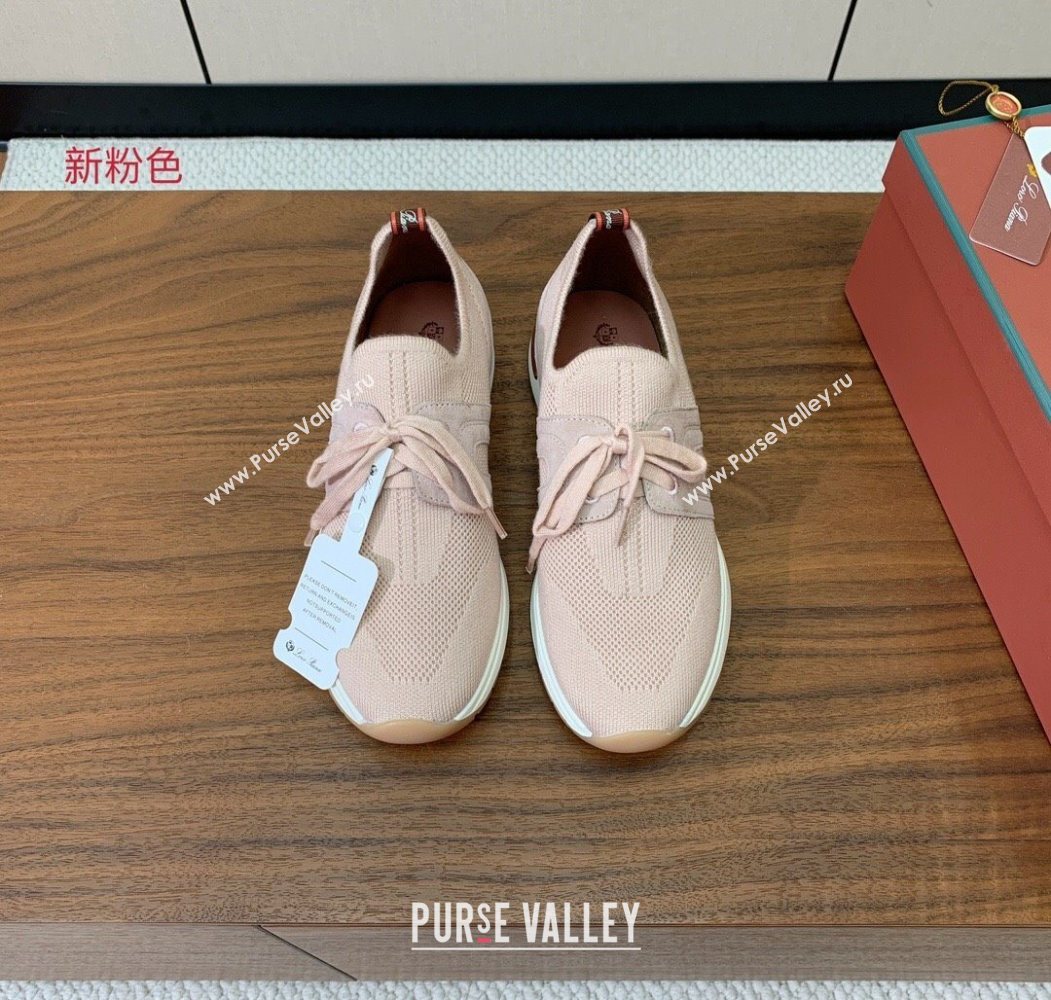 Loro Piana 360 LP Lady Flexy Walk Sneakers in Knit and Suede New Pink 2025 (HH-250708005)