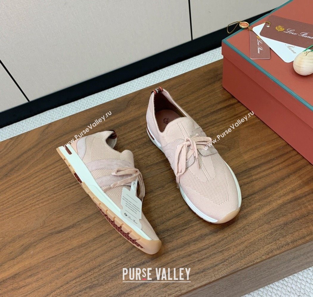 Loro Piana 360 LP Lady Flexy Walk Sneakers in Knit and Suede New Pink 2025 (HH-250708005)