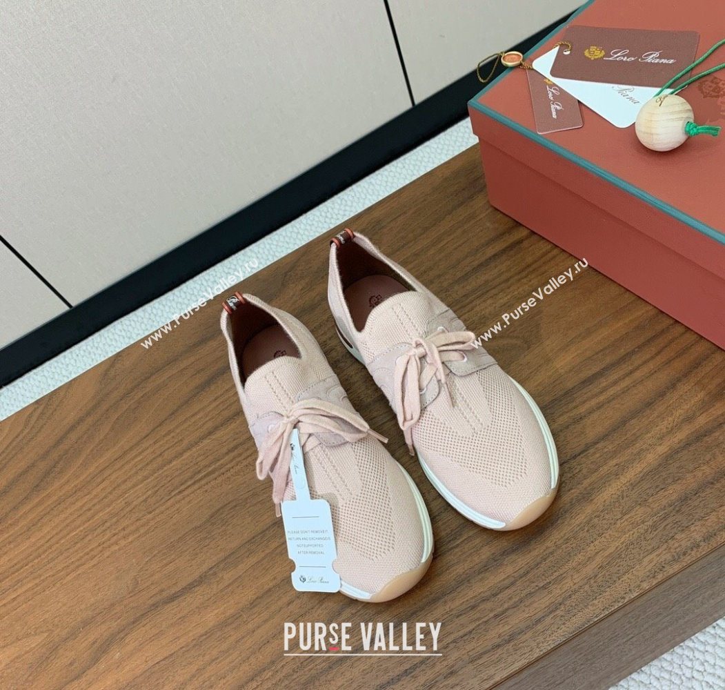 Loro Piana 360 LP Lady Flexy Walk Sneakers in Knit and Suede New Pink 2025 (HH-250708005)