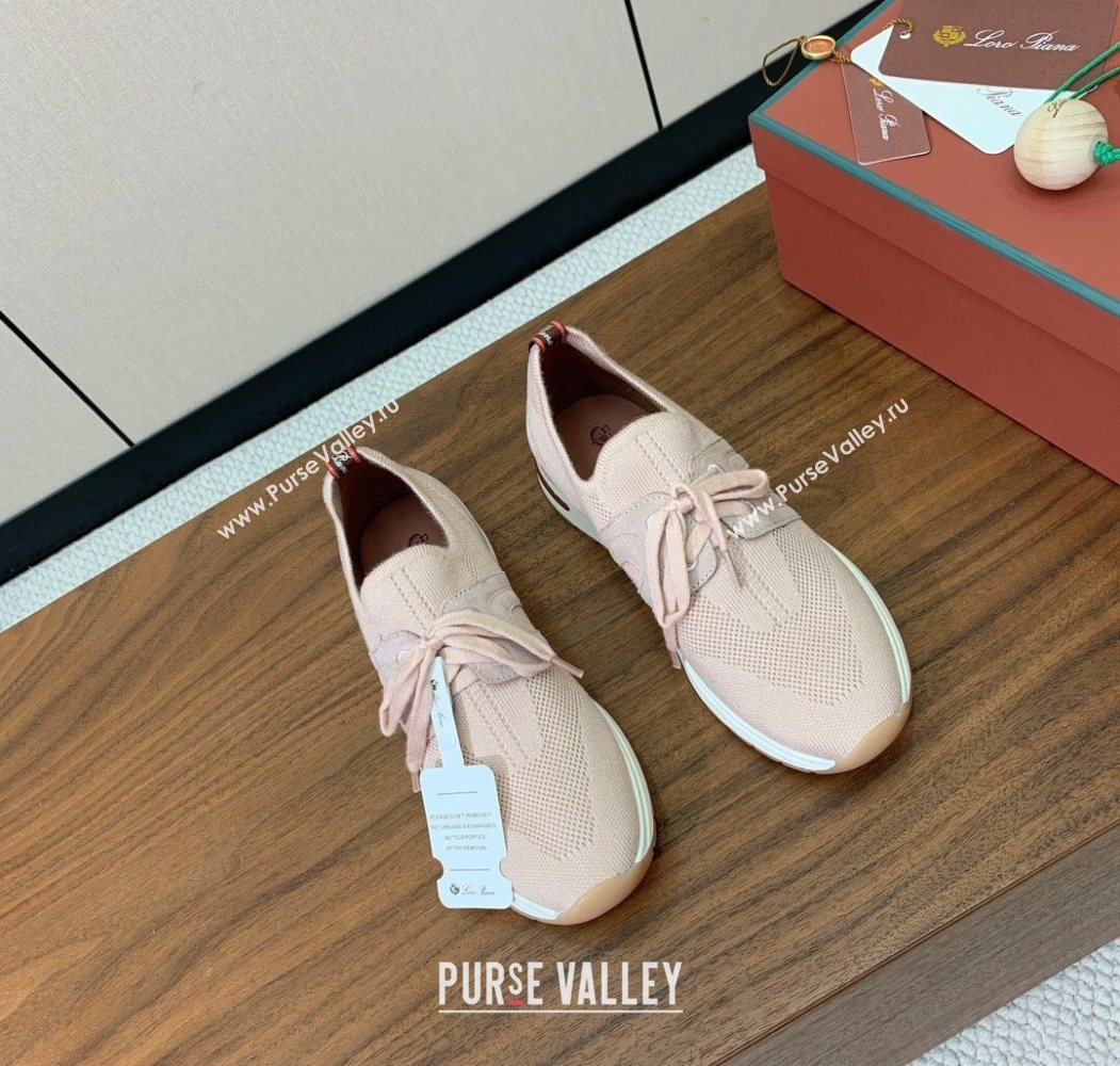 Loro Piana 360 LP Lady Flexy Walk Sneakers in Knit and Suede New Pink 2025 (HH-250708005)