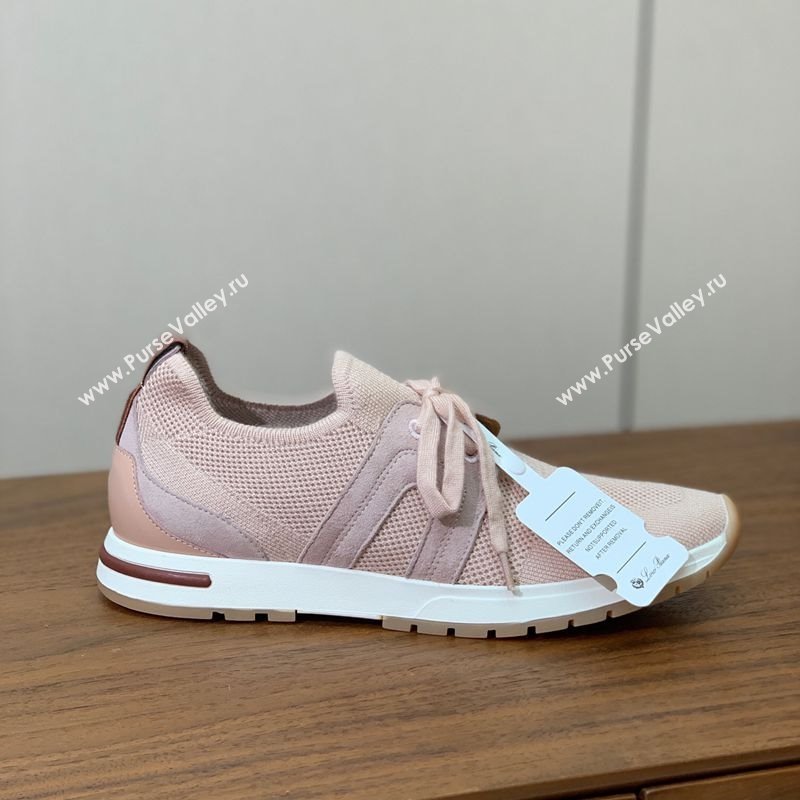 Loro Piana 360 LP Lady Flexy Walk Sneakers in Knit and Suede New Pink 2025 (HH-250708005)