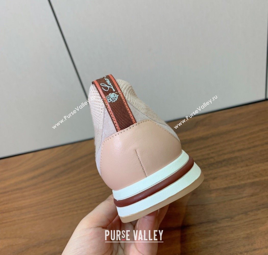 Loro Piana 360 LP Lady Flexy Walk Sneakers in Knit and Suede New Pink 2025 (HH-250708005)