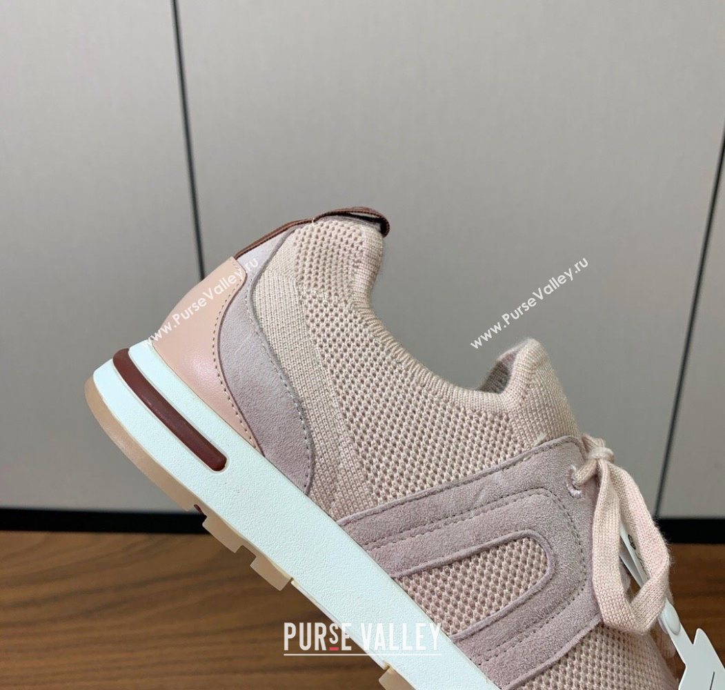 Loro Piana 360 LP Lady Flexy Walk Sneakers in Knit and Suede New Pink 2025 (HH-250708005)
