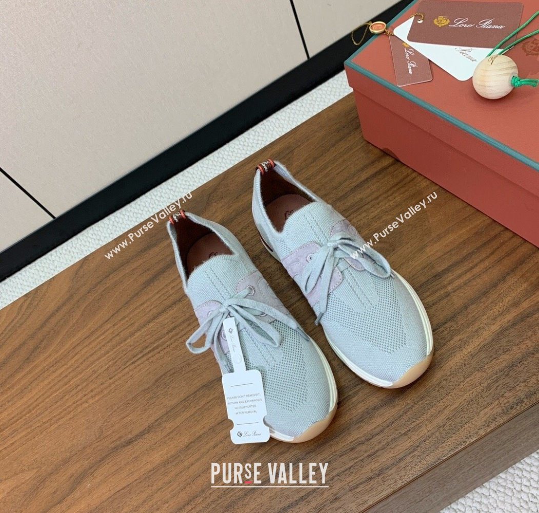 Loro Piana 360 LP Lady Flexy Walk Sneakers in Knit and Suede Flannel Grey 2025 (HH-250708001)