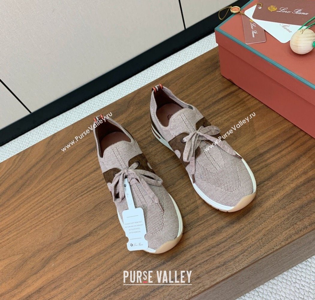 Loro Piana 360 LP Lady Flexy Walk Sneakers in Knit and Suede Grey2 2025 (HH-250708006)