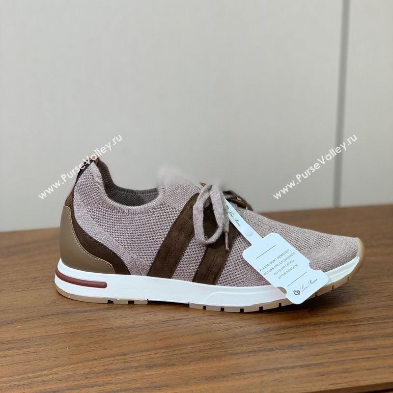 Loro Piana 360 LP Lady Flexy Walk Sneakers in Knit and Suede Grey2 2025 (HH-250708006)