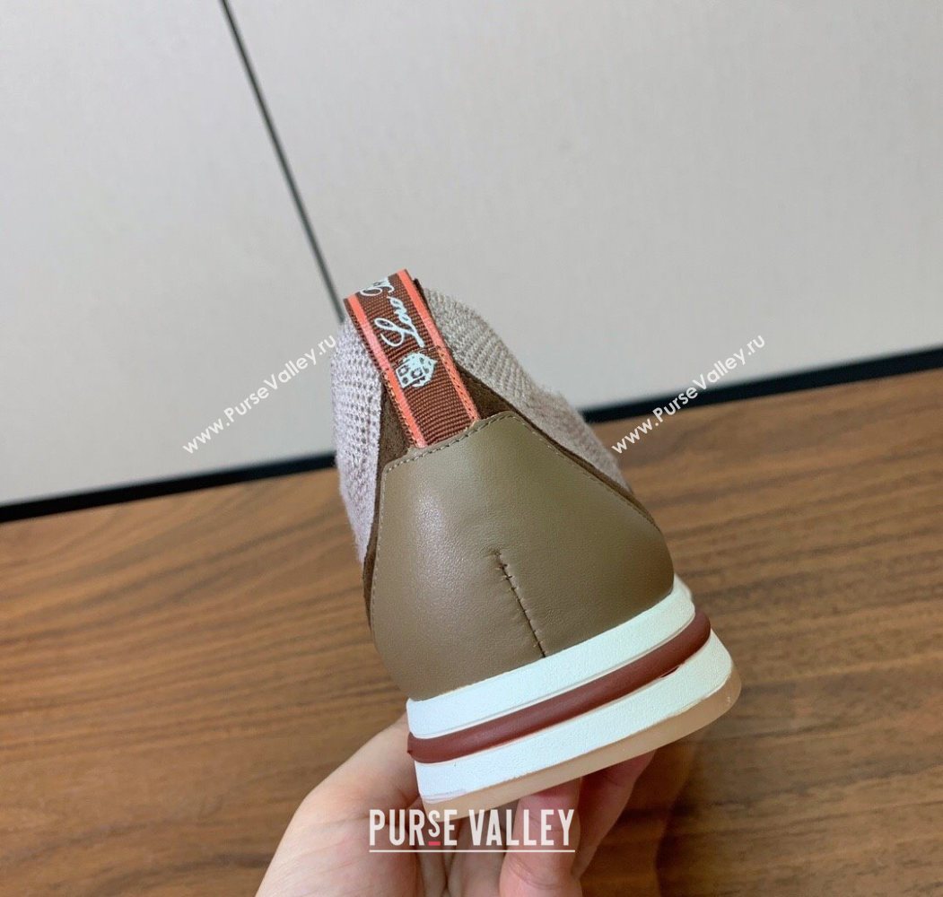 Loro Piana 360 LP Lady Flexy Walk Sneakers in Knit and Suede Grey2 2025 (HH-250708006)