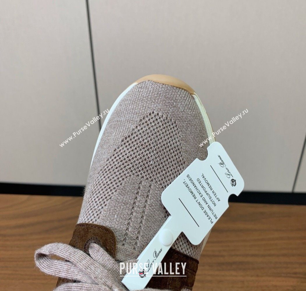 Loro Piana 360 LP Lady Flexy Walk Sneakers in Knit and Suede Grey2 2025 (HH-250708006)