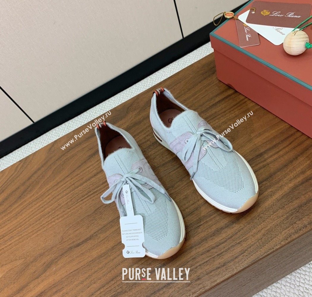 Loro Piana 360 LP Lady Flexy Walk Sneakers in Knit and Suede Flannel Grey 2025 (HH-250708001)
