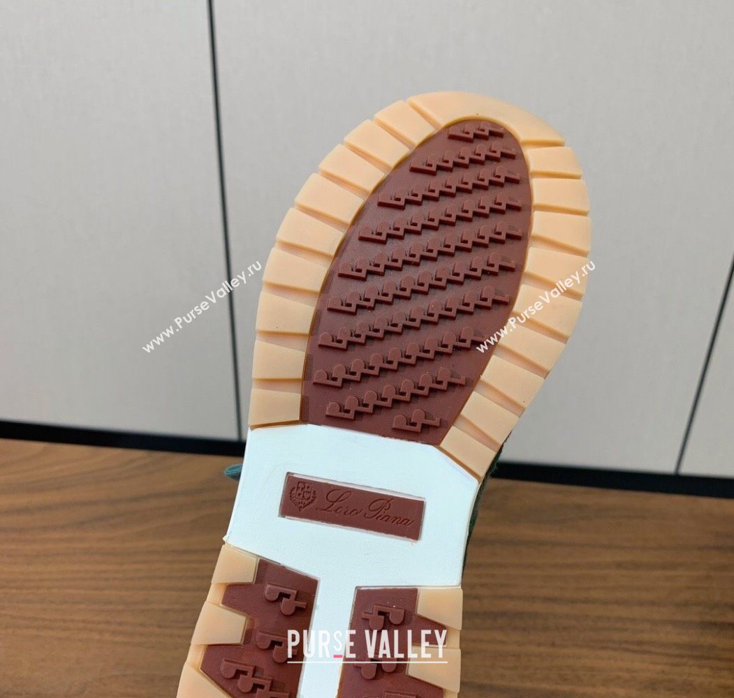 Loro Piana 360 LP Lady Flexy Walk Sneakers in Knit and Suede Lake Green 2025 (HH-250708007)