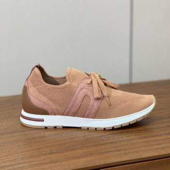 Loro Piana 360 LP Lady Flexy Walk Sneakers in Knit and Suede Light Camel 2025 (HH-250708008)
