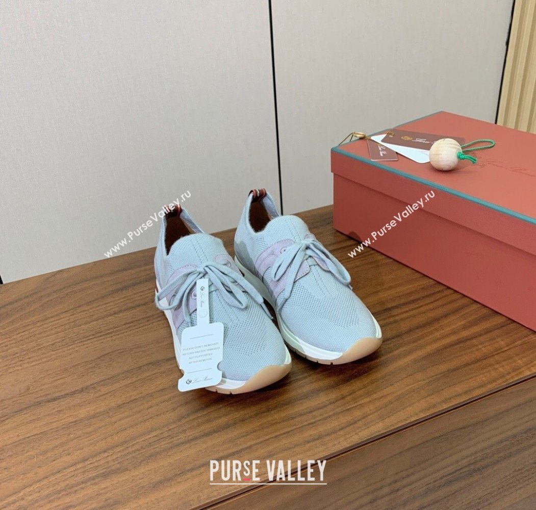 Loro Piana 360 LP Lady Flexy Walk Sneakers in Knit and Suede Flannel Grey 2025 (HH-250708001)