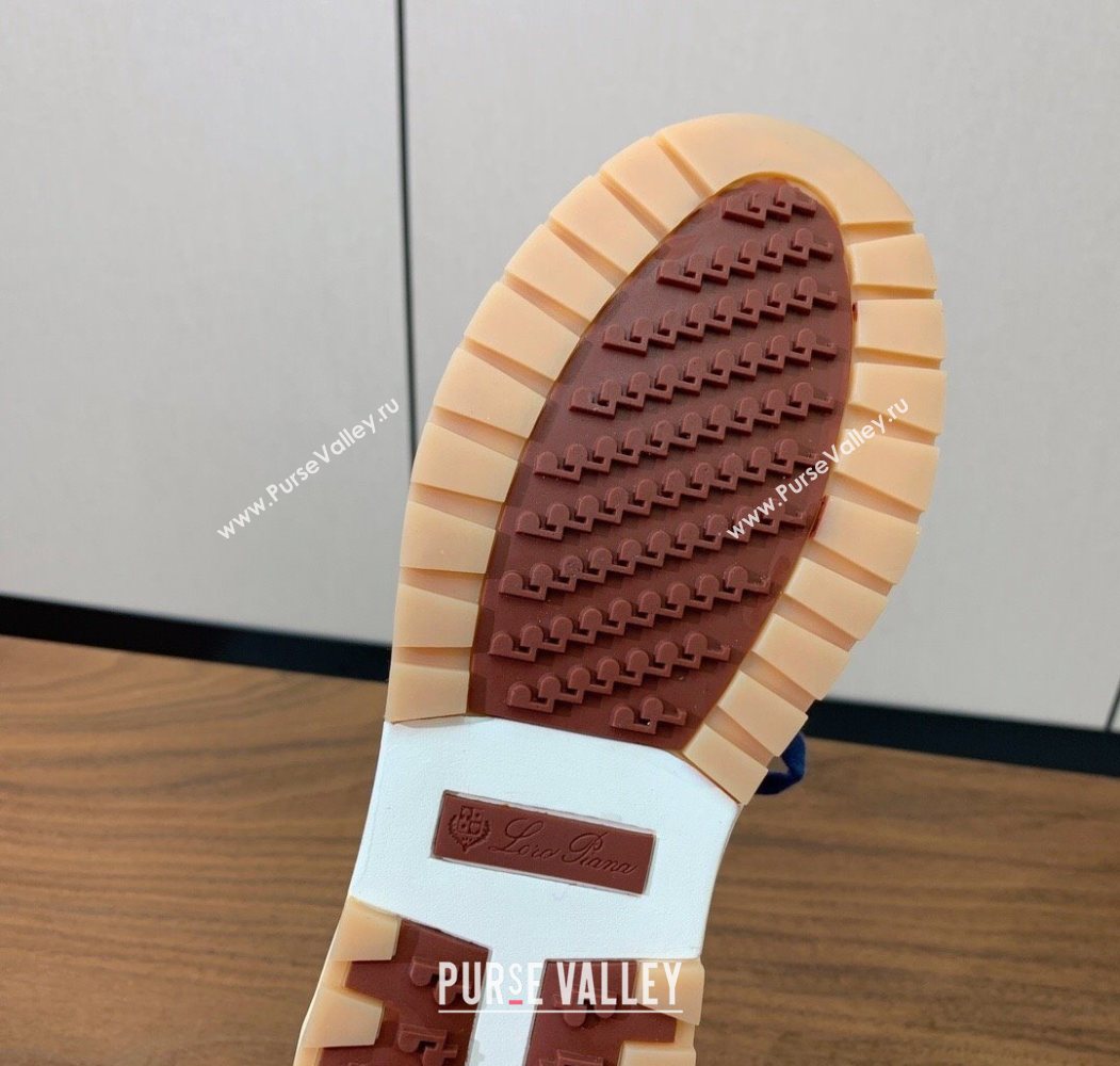 Loro Piana 360 LP Lady Flexy Walk Sneakers in Knit and Suede Ocean Blue 2025 (HH-250708009)