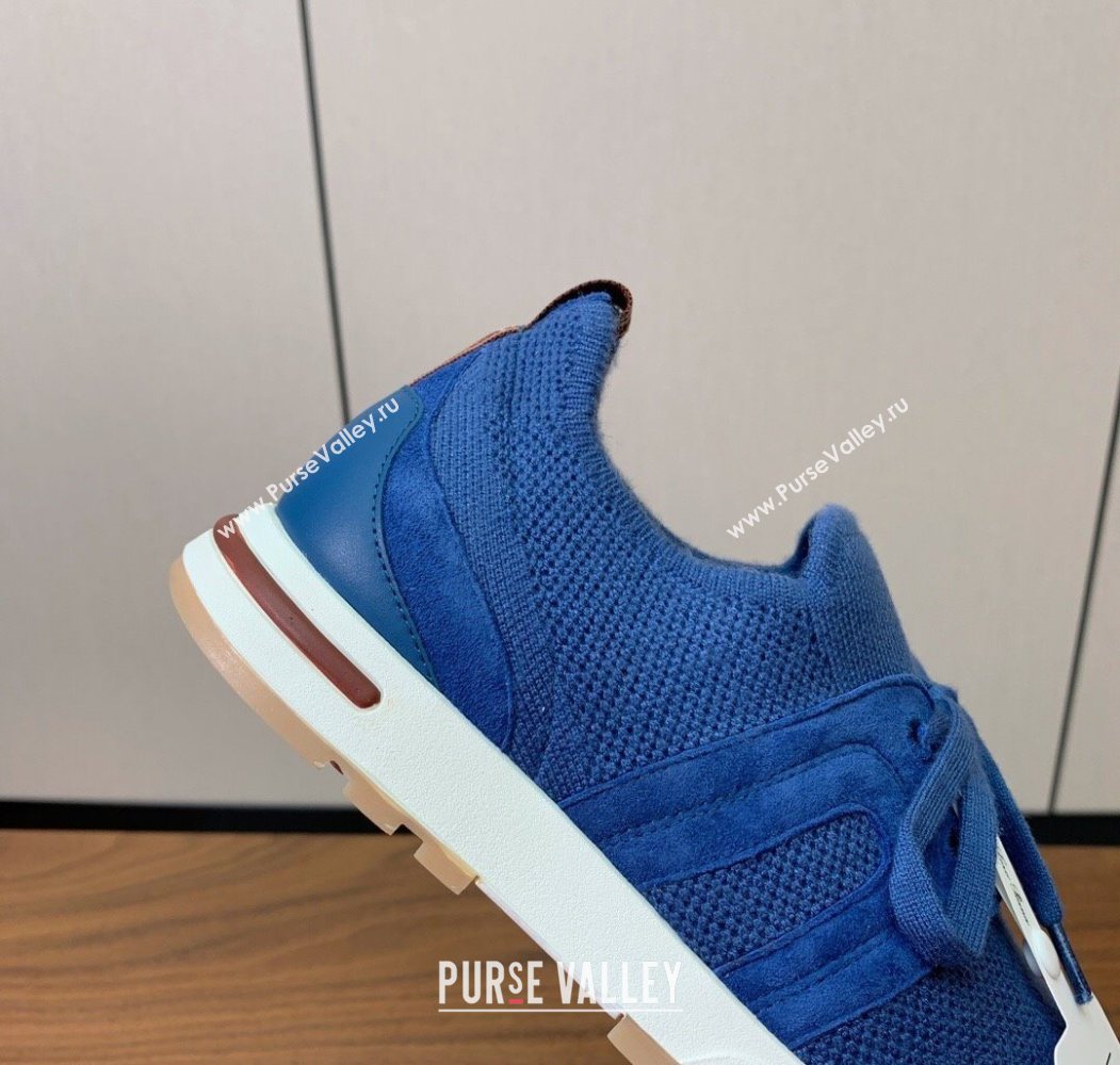 Loro Piana 360 LP Lady Flexy Walk Sneakers in Knit and Suede Ocean Blue 2025 (HH-250708009)