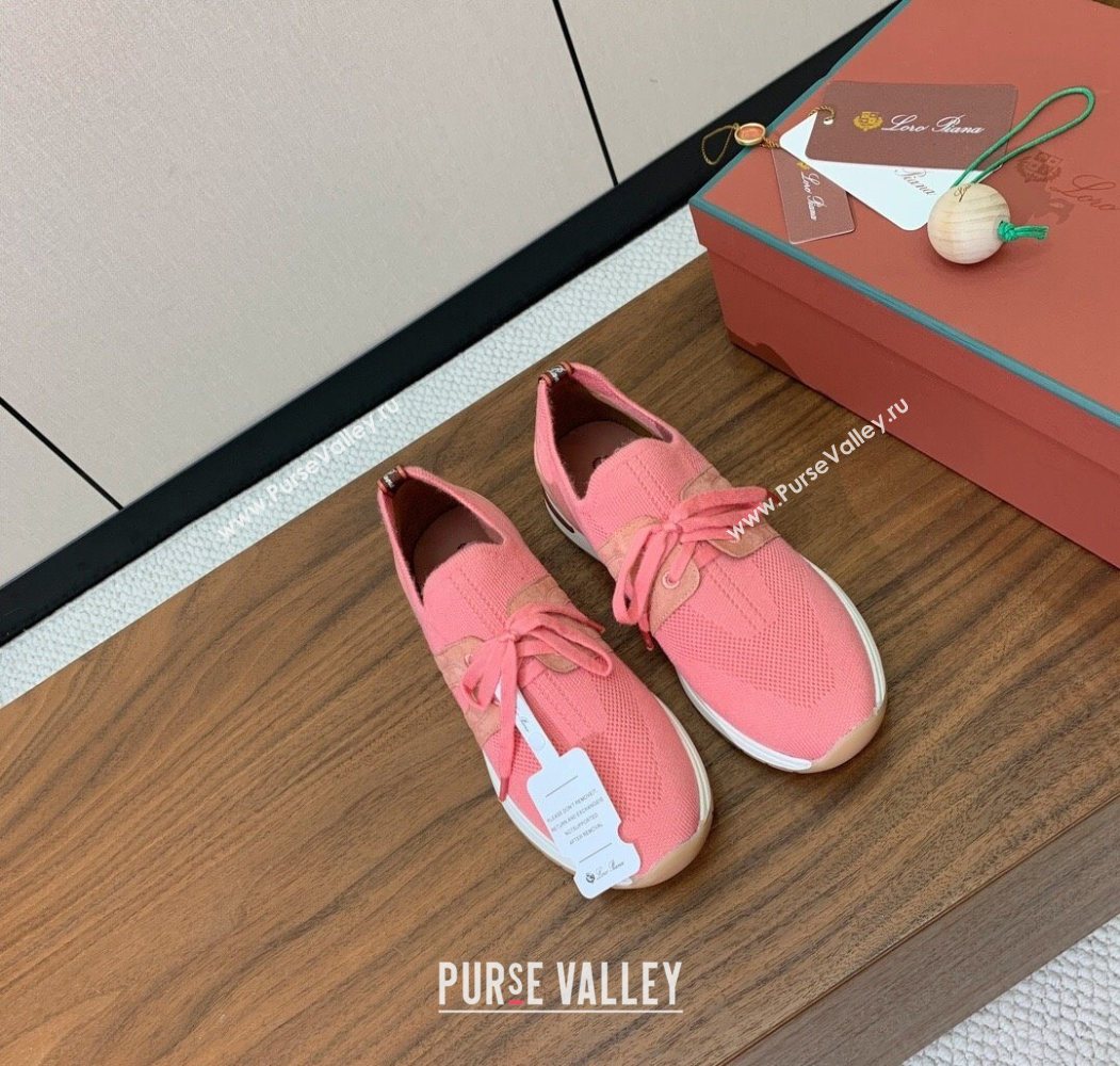 Loro Piana 360 LP Lady Flexy Walk Sneakers in Knit and Suede Pink2 2025 (HH-250708010)