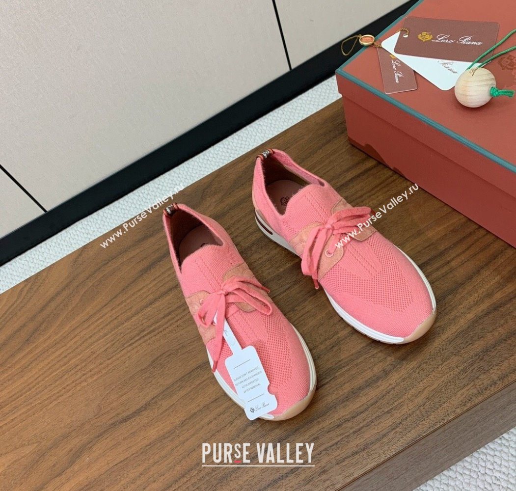Loro Piana 360 LP Lady Flexy Walk Sneakers in Knit and Suede Pink2 2025 (HH-250708010)