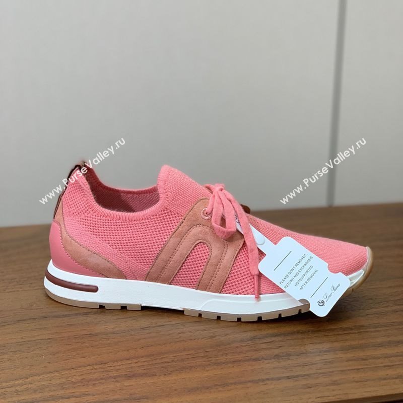 Loro Piana 360 LP Lady Flexy Walk Sneakers in Knit and Suede Pink2 2025 (HH-250708010)