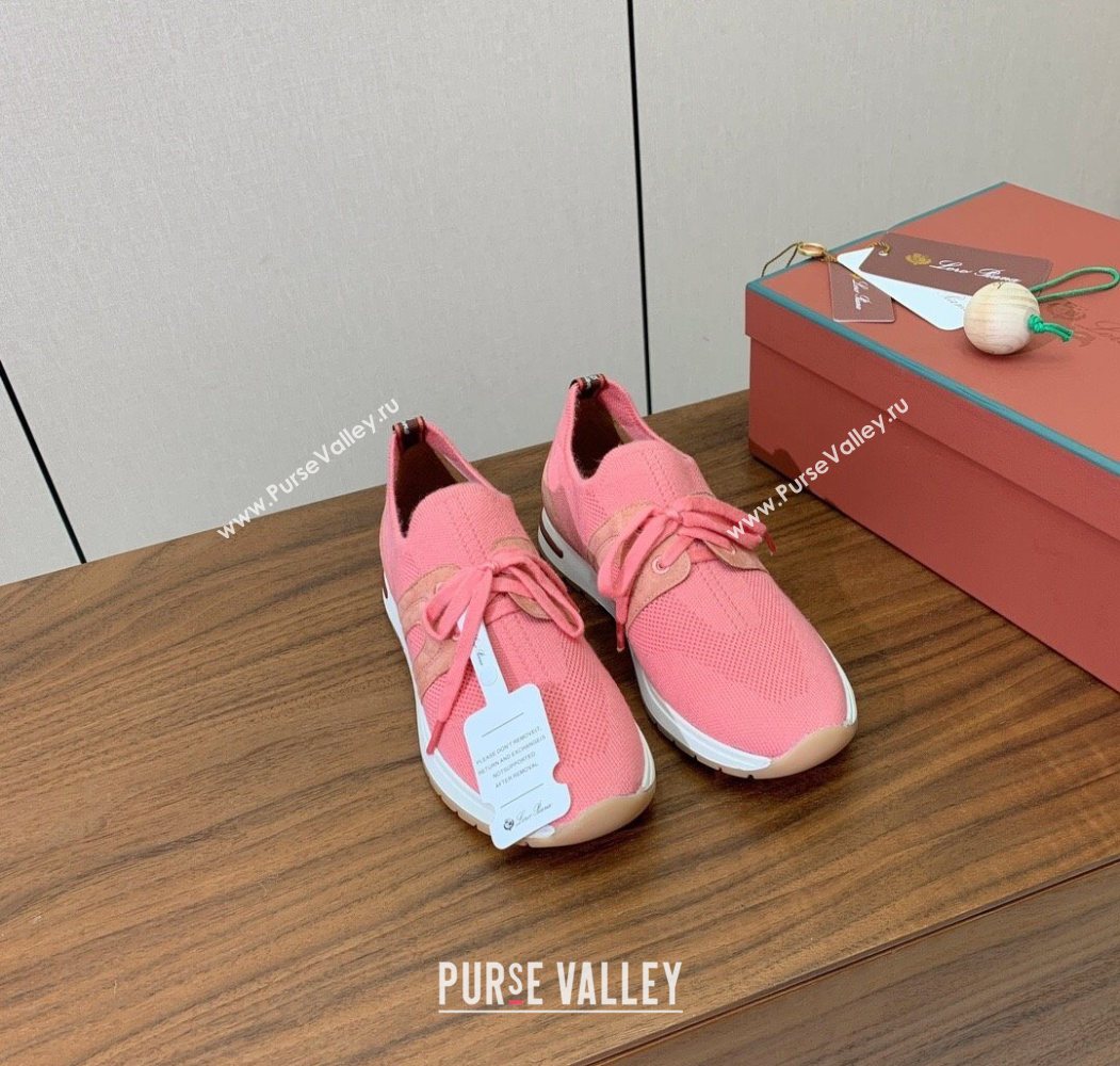 Loro Piana 360 LP Lady Flexy Walk Sneakers in Knit and Suede Pink2 2025 (HH-250708010)