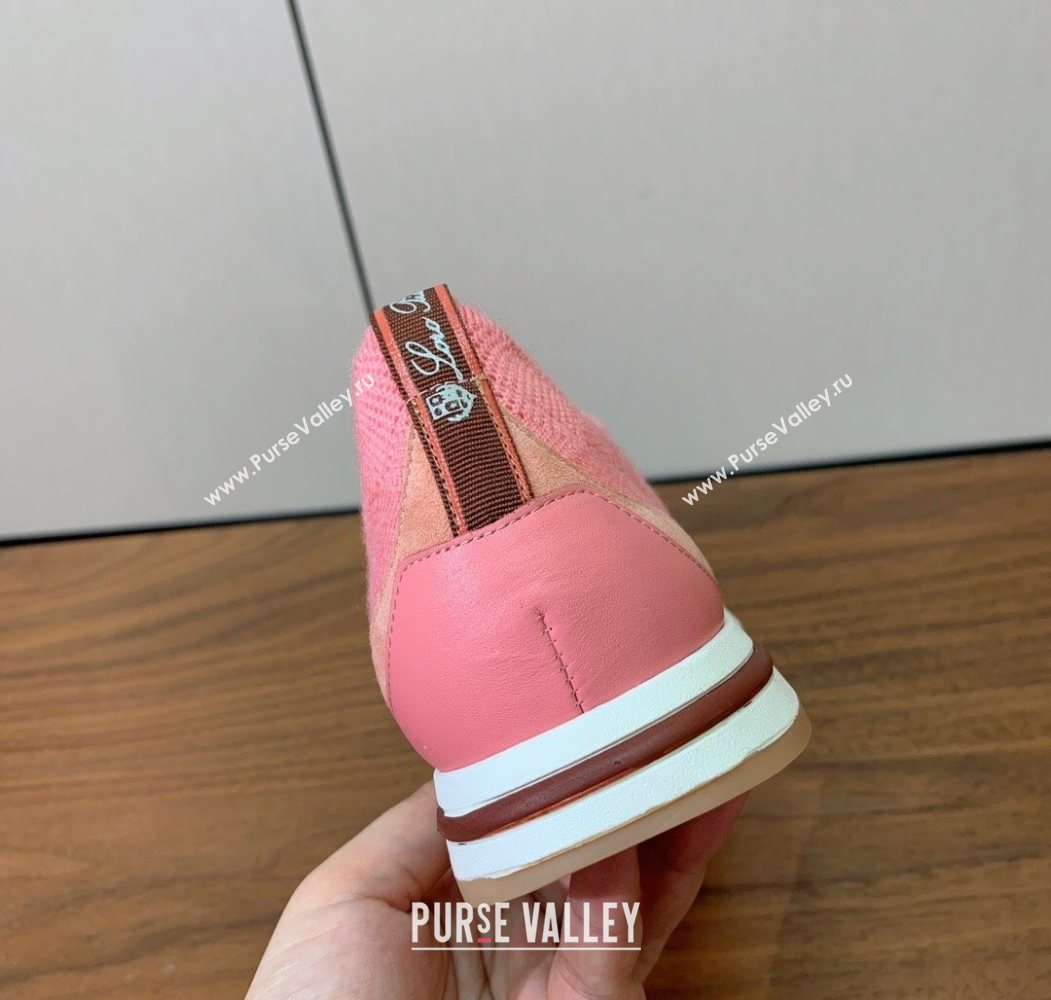 Loro Piana 360 LP Lady Flexy Walk Sneakers in Knit and Suede Pink2 2025 (HH-250708010)