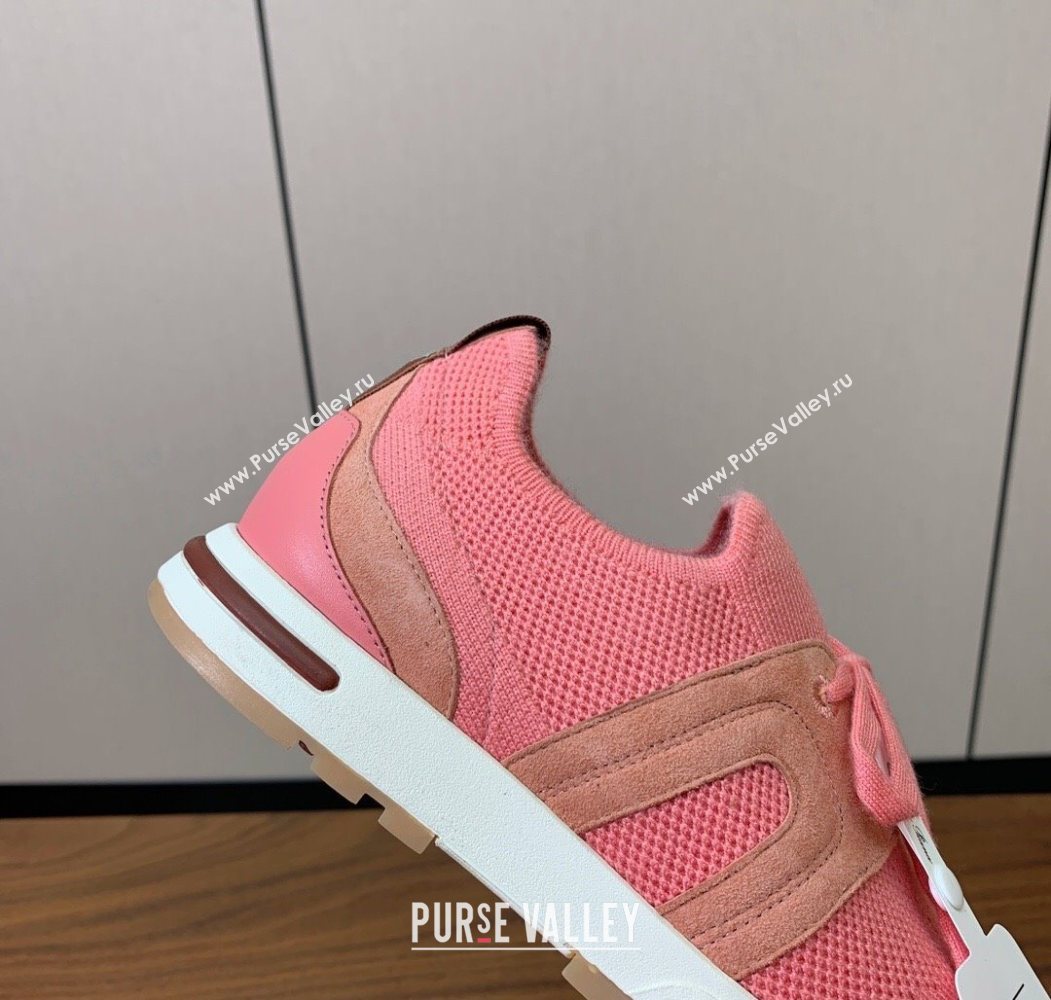 Loro Piana 360 LP Lady Flexy Walk Sneakers in Knit and Suede Pink2 2025 (HH-250708010)