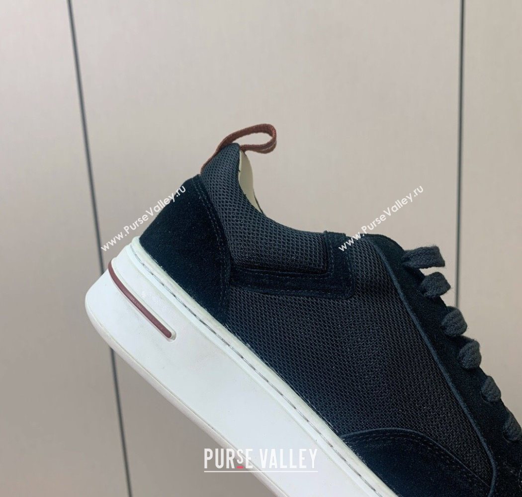 Loro Piana Newport Walk Sneakers in Suede and Mesh Black 2025 (HH-250827001)