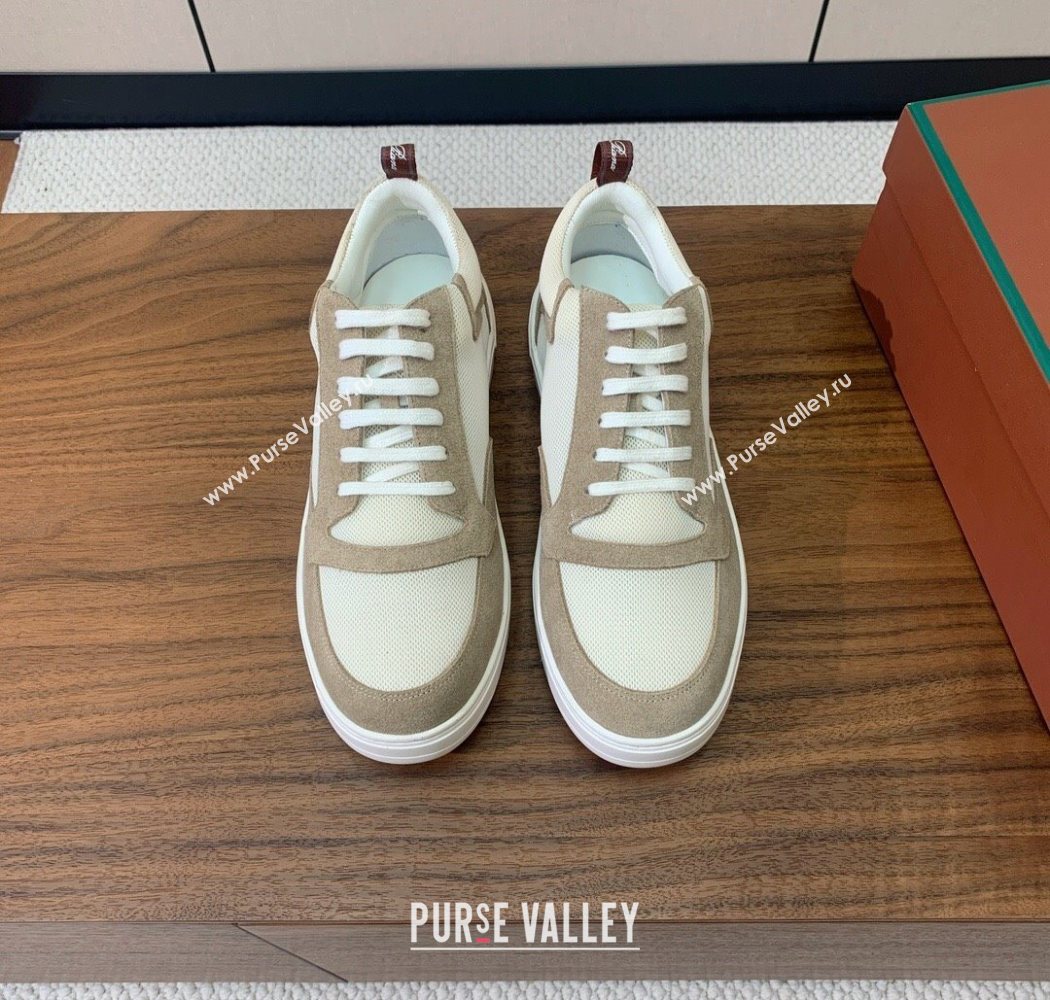 Loro Piana Newport Walk Sneakers in Suede and Mesh White/Beige 2025 (HH-250827002)