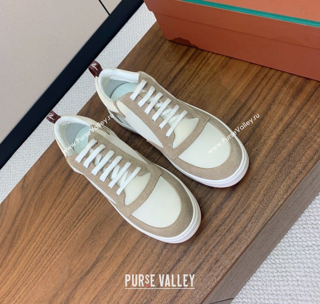 Loro Piana Newport Walk Sneakers in Suede and Mesh White/Beige 2025 (HH-250827002)