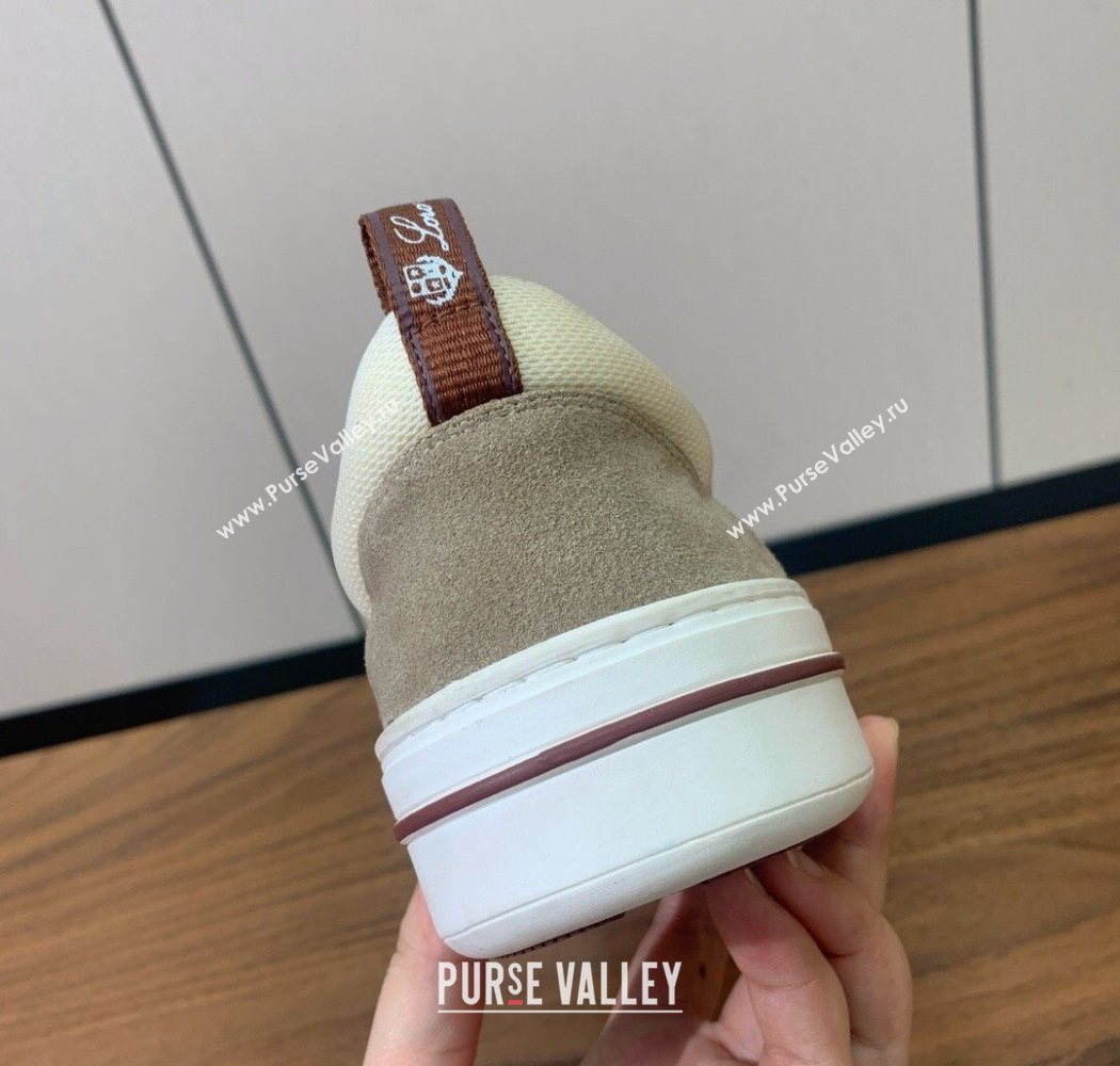 Loro Piana Newport Walk Sneakers in Suede and Mesh White/Beige 2025 (HH-250827002)