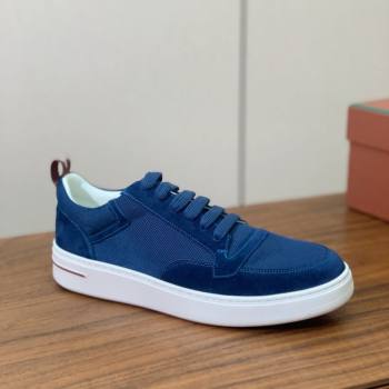 Loro Piana Newport Walk Sneakers in Suede and Mesh Blue 2025 (HH-250827003)